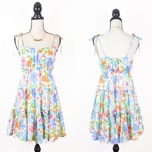 🦋LAST🦋 NWT Blu Pepper Jillian Floral Strappy Mini Dress, Size Large
